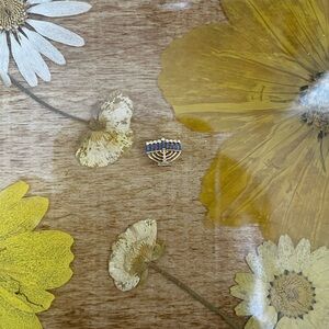 Origami Owl Gold and Blue Menorah charm